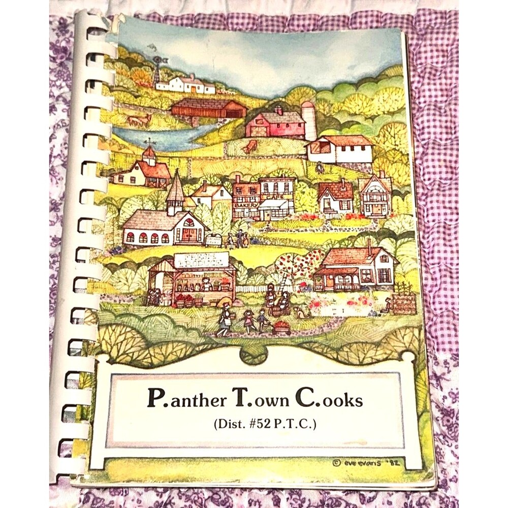 Vtg Cookbook Panther Town Cooks P.T.C. Parent Teacher Club Dated 1985 Washington